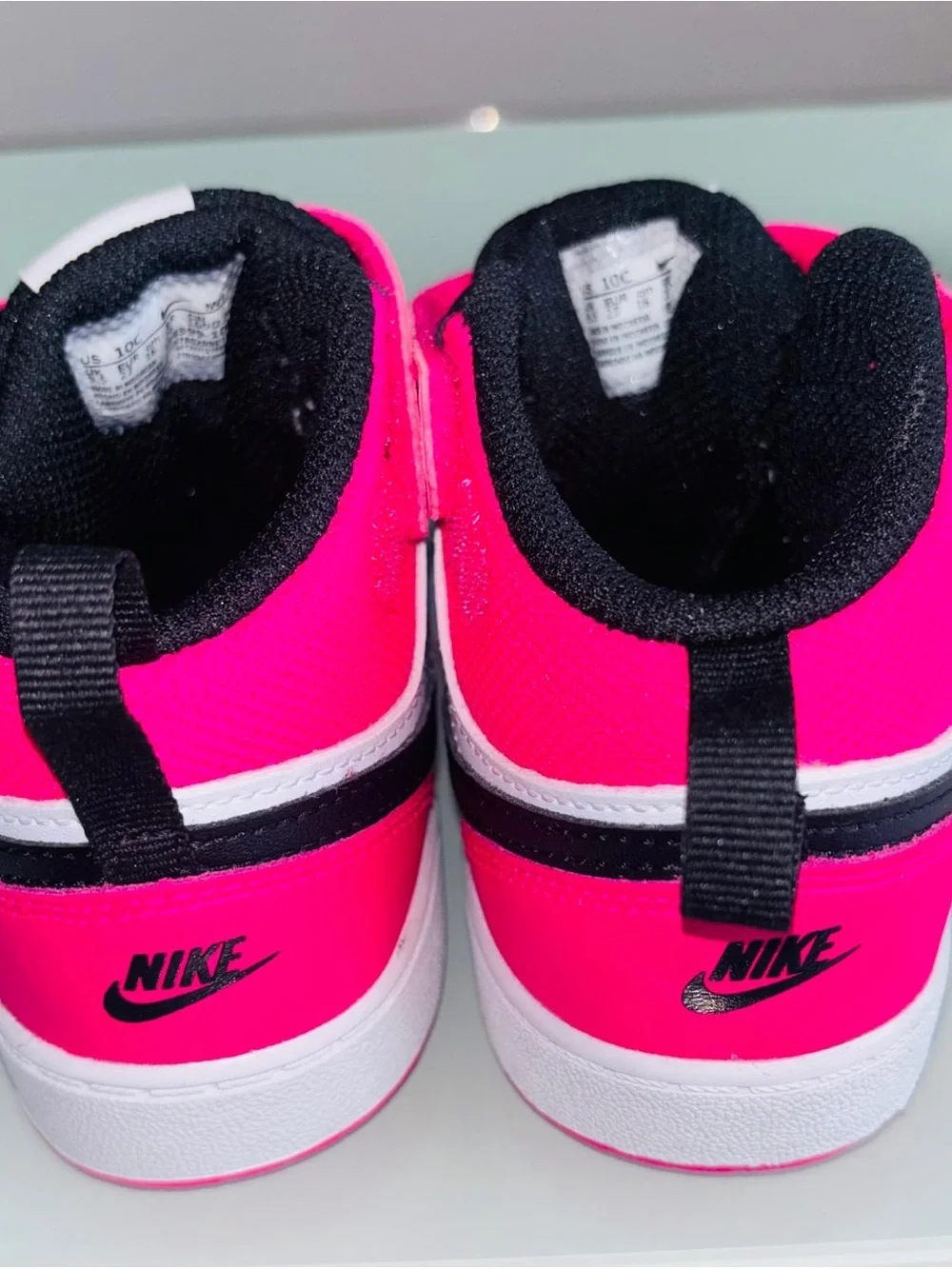 Nike Toddler High Top Sneakers Size 10C Pink/Black EU27